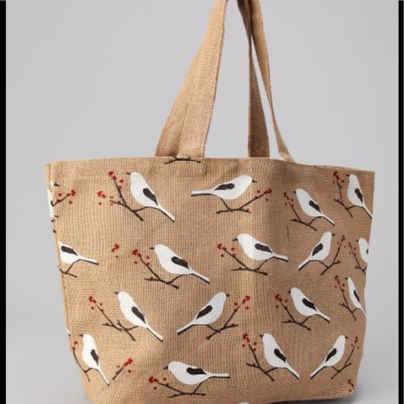 rock paper flower | Bags | Rockpaper Flower Snowy Bird Hand Painted